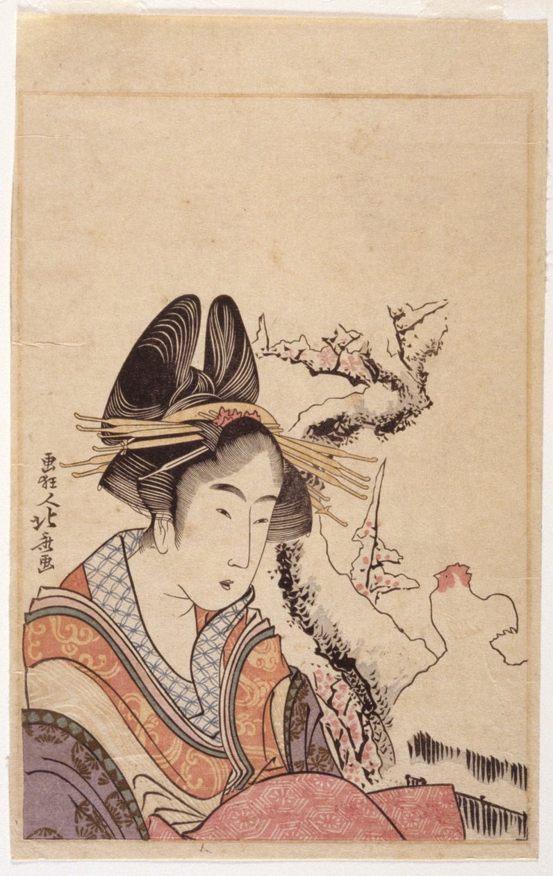 Głowa damy (drzeworyt) autorstwa School Japanese