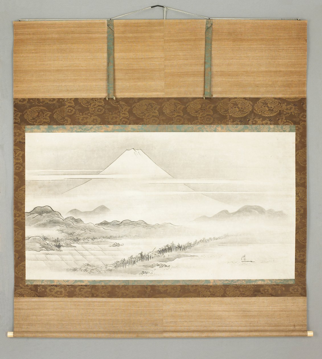Kakemono, krajobraz góry Fuji autorstwa Japanese School