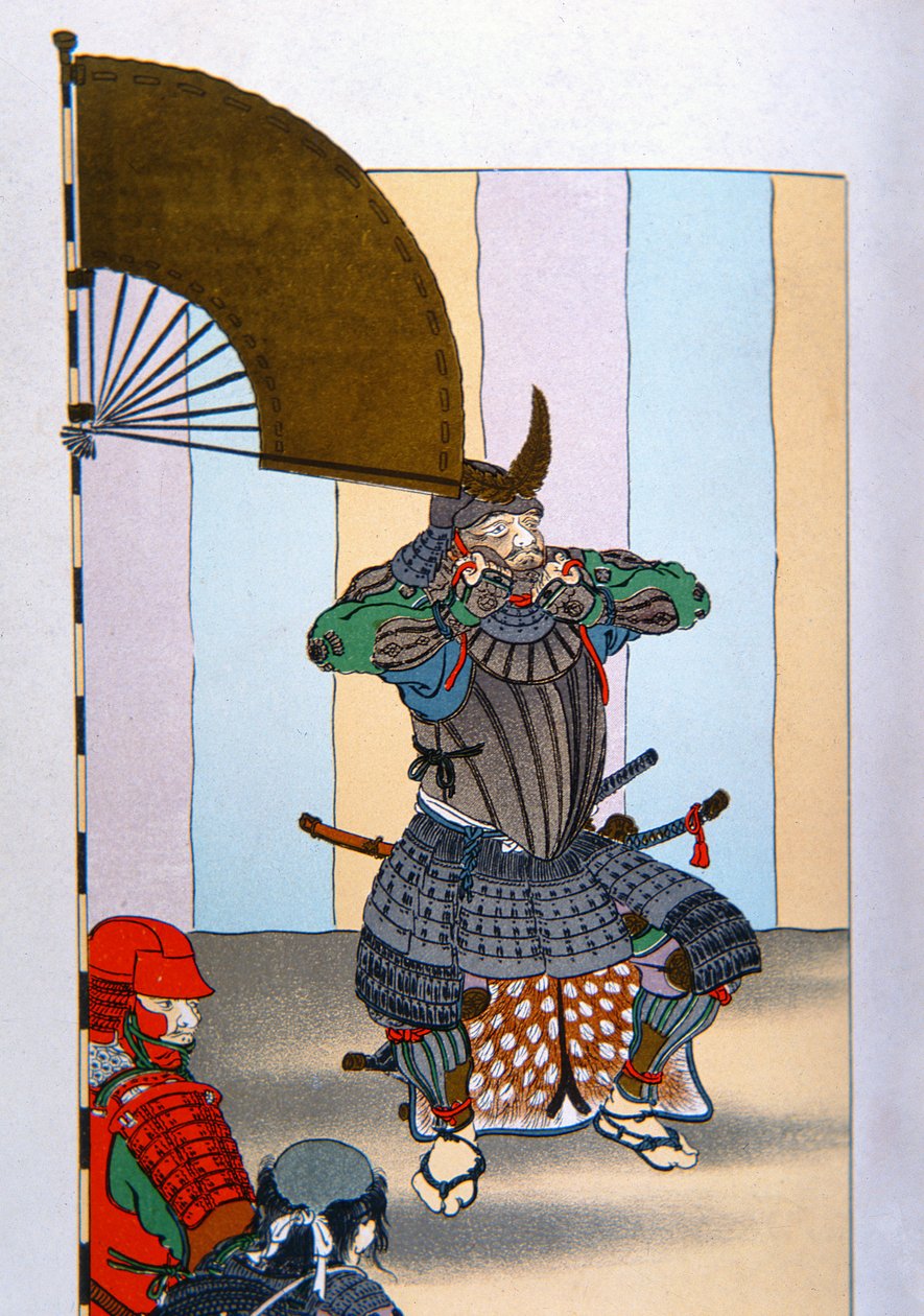Samuraj Starej Japonii: Tokugawa Ieyasu po bitwie pod Sekigaharą w 1600 roku (kolor lito) autorstwa School Japanese