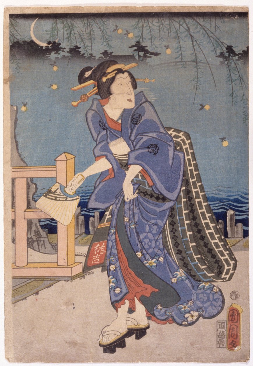 Bez tytułu (drzeworyt kolorowy) autorstwa School Japanese