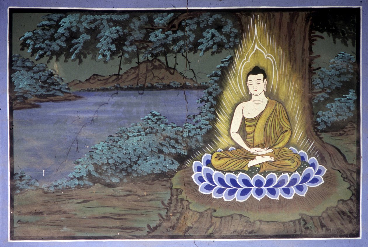 Życie Buddy: Budda w medytacji - Świątynia Yongju, region Suwon, Korea Południowa. autorstwa School Korean
