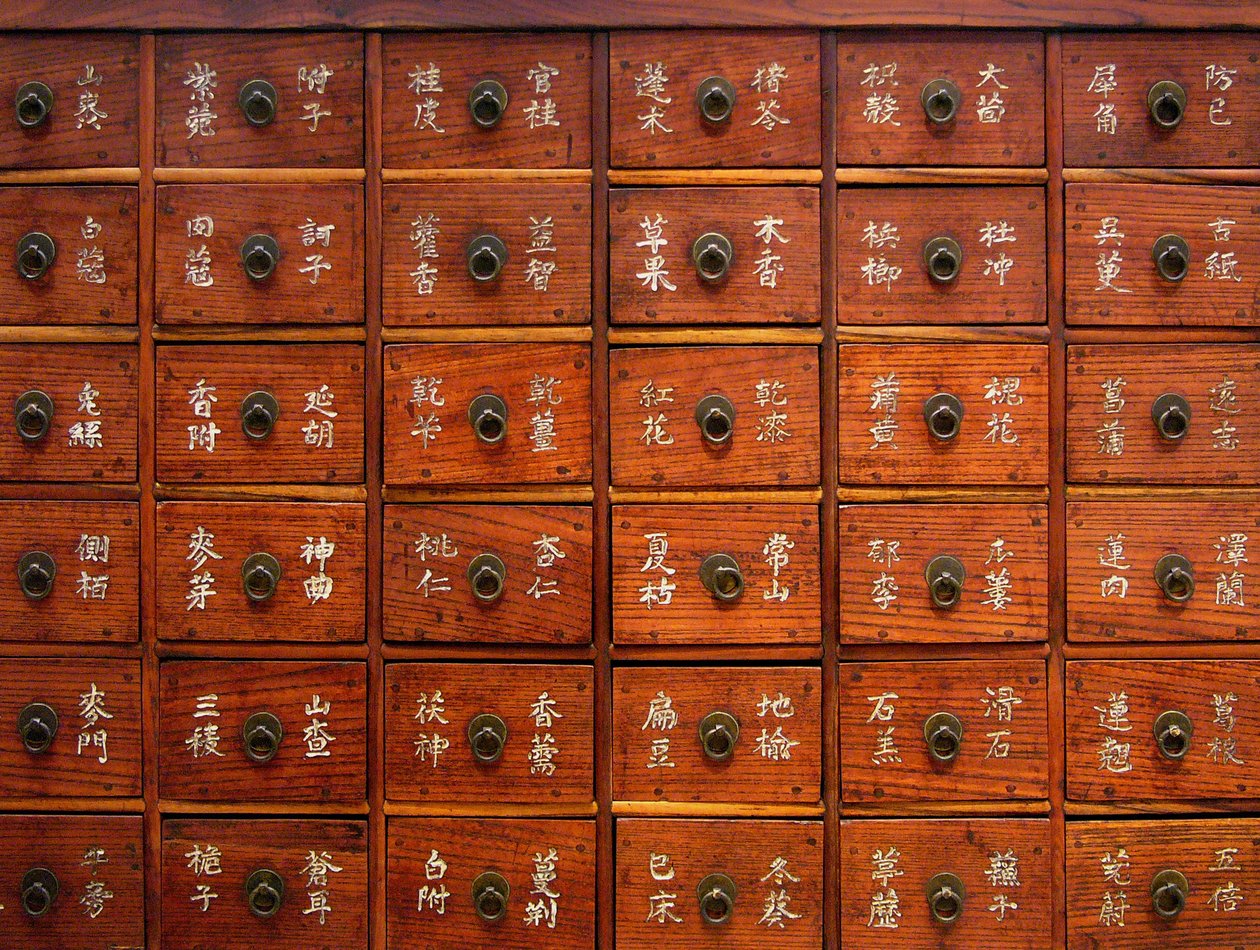 Fragment drewnianego mebla medycznego, okres Joseon, Coree, kolekcja Kim Chong-hak. Fotografia, Muzeum Narodowe w Seulu, Republika Korei, 2006. autorstwa School Korean