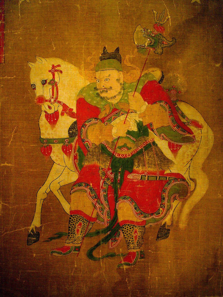 Posłaniec piekieł z koniem, obraz na rolce konopnej, okres Joseon, Kree. Muzeum Narodowe w Seulu, Republika Korei autorstwa School Korean