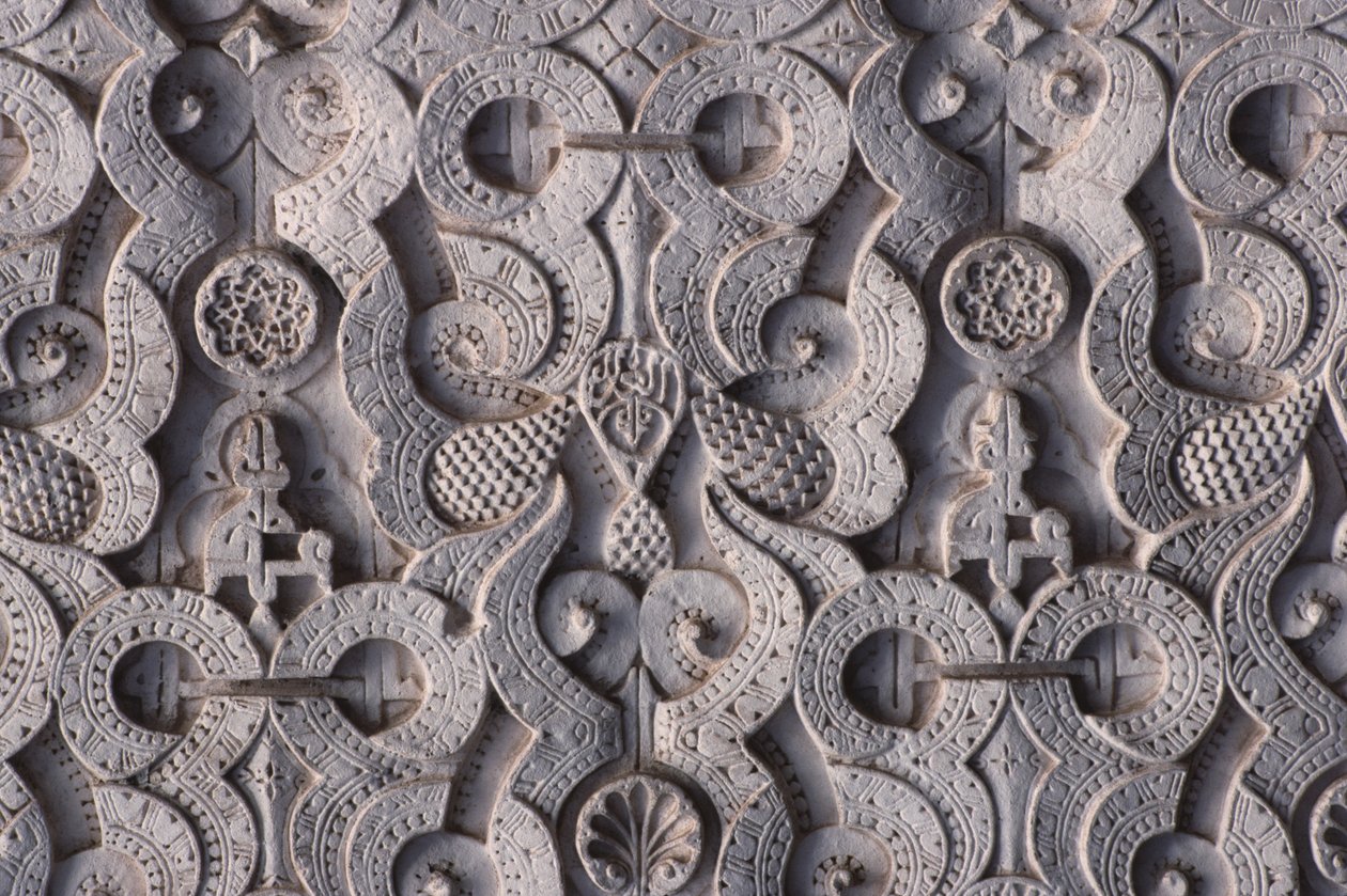 Fragment muru wzniesionego przez Saadytów w 1565 r. (stiuk) autorstwa School Moroccan