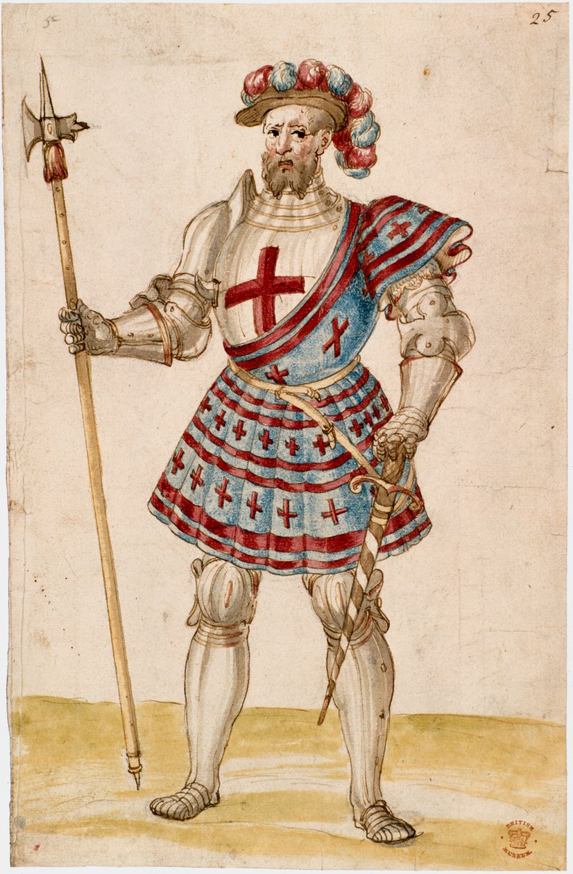 Bawełna August III, f.25, Rycerz z młotem słupowym (welum) autorstwa School Netherlandish