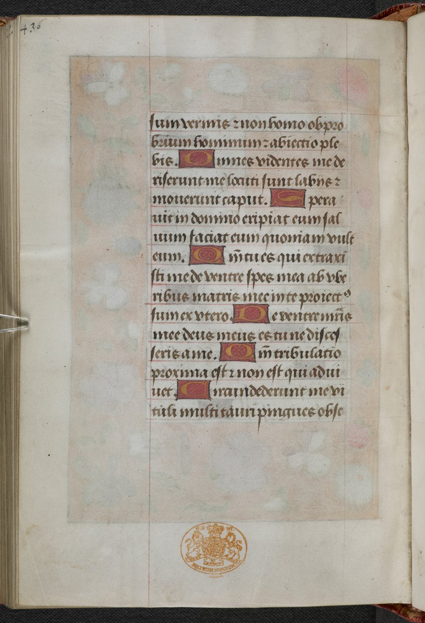 Kings 9, f.232v, Księga godzin, użycie Sarum ("Księga godzin Anny Boleyn") (welin) autorstwa School Netherlandish