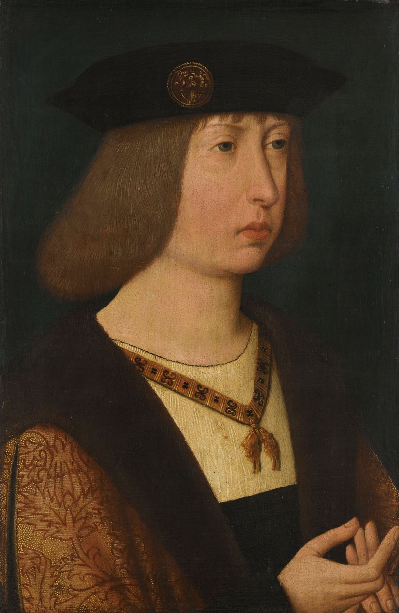 Portret Filipa Pięknego, księcia Burgundii, ok. 1500 (olej na desce) autorstwa School Netherlandish