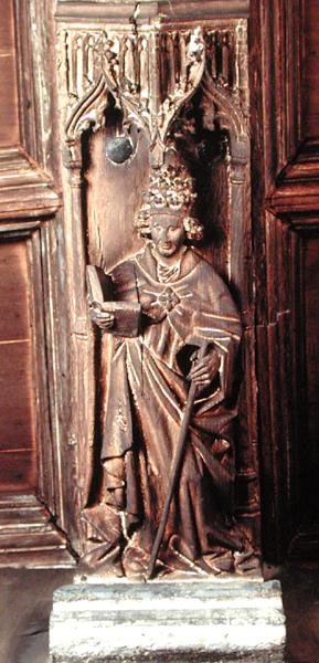 Św. Grzegorz, jeden z Czterech Ojców Kościoła łacińskiego (drewno) autorstwa School Netherlandish