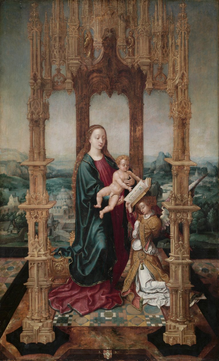 Dziewica z Dzieciątkiem pod baldachimem autorstwa School Netherlandish