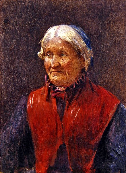 Staruszka (pastel na papierze) autorstwa School Newlyn