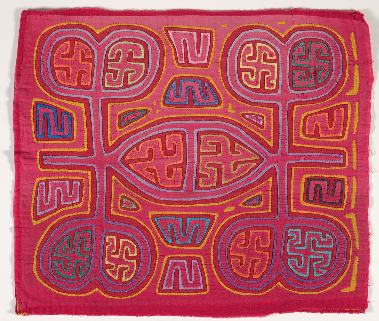 Panel koszuli (mola), Kuna People, Wyspy San Blas, ok. 1950 (bawełna z aplikacjami) autorstwa School Panamanian