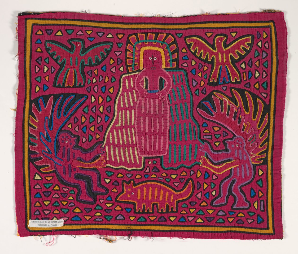 Panel koszuli (mola), Kuna People, Wyspy San Blas, ok. 1950 (bawełna z aplikacjami) autorstwa School Panamanian