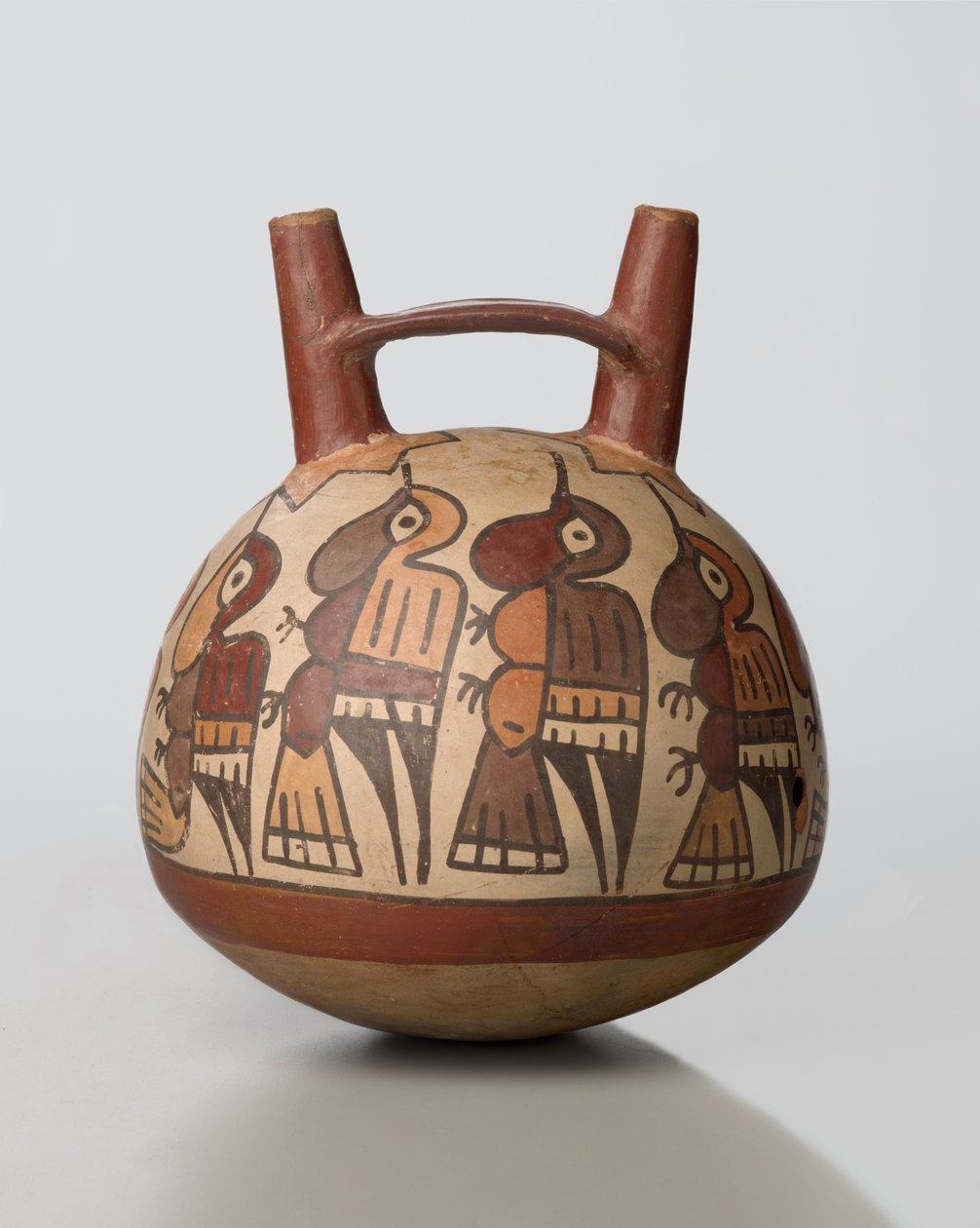 Naczynie z podwójną wylewką, Nasca autorstwa School Peruvian
