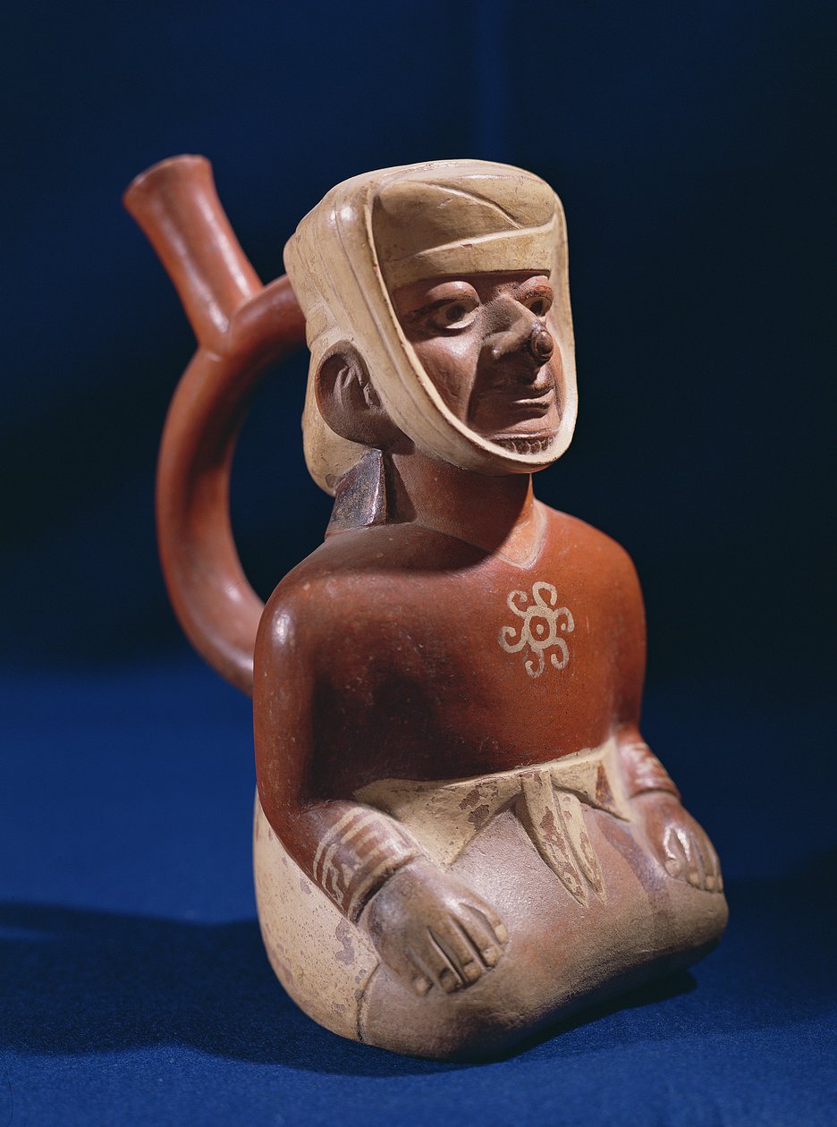 Wazon klęczący Mochica 200-800AD (ceramiczny) autorstwa School Peruvian