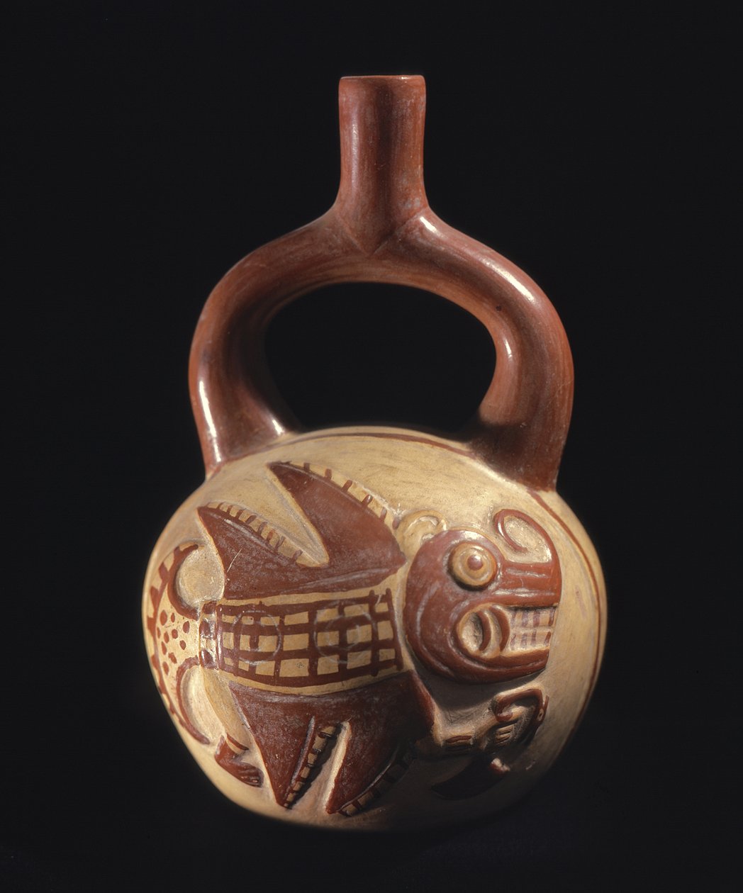 Wazon z motywem ryby, Mochica, 200-800AD,(ceramika) autorstwa School Peruvian