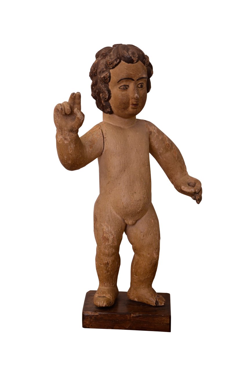 Rzeźba rzeźbiona w drewnie Dzieciątka Jezus, ok. 1800 (drewno) autorstwa School Portuguese