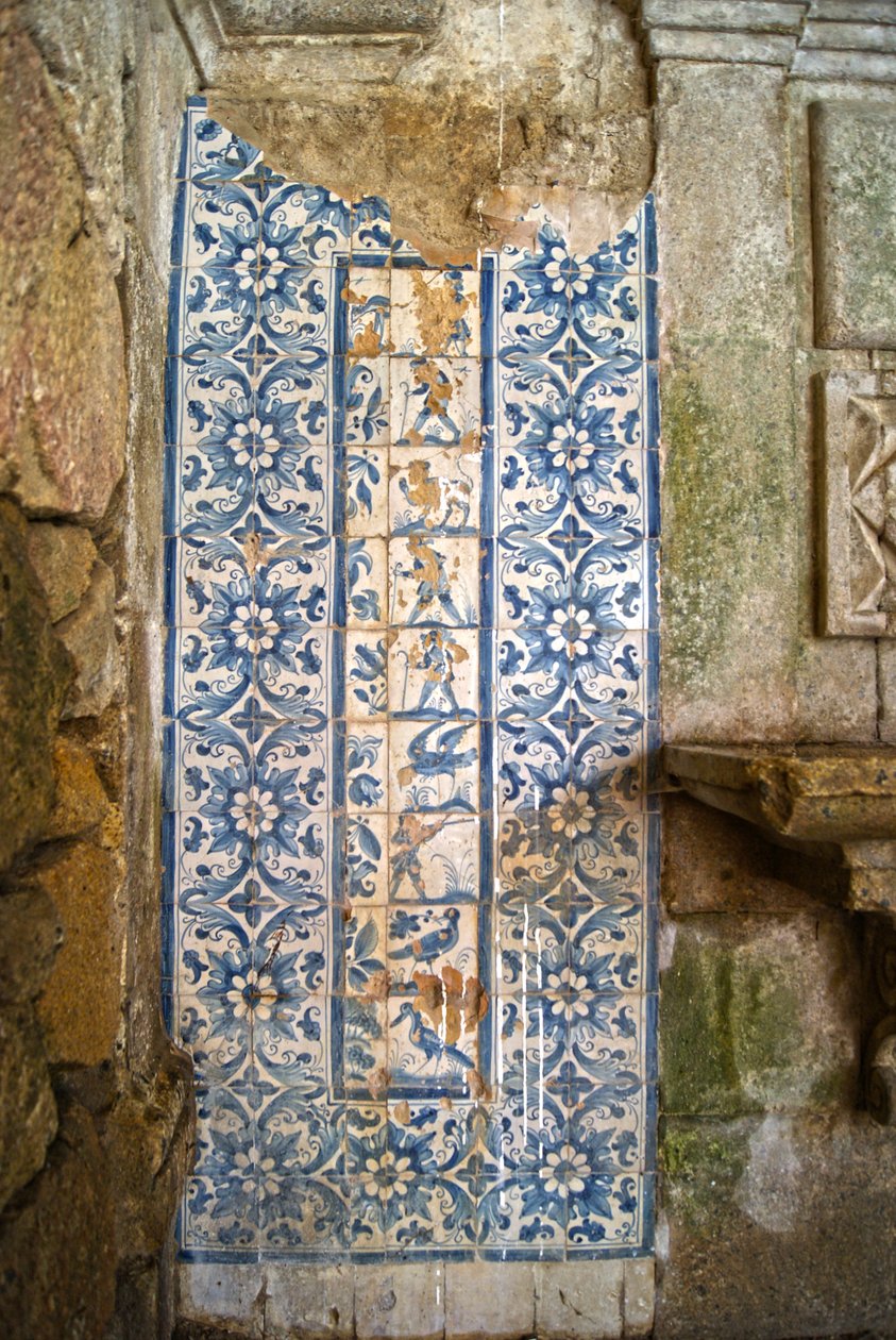 Panel przedstawiający sceny polowań, Tarouca, Portugalia (płytki ceramiczne) autorstwa School Portuguese