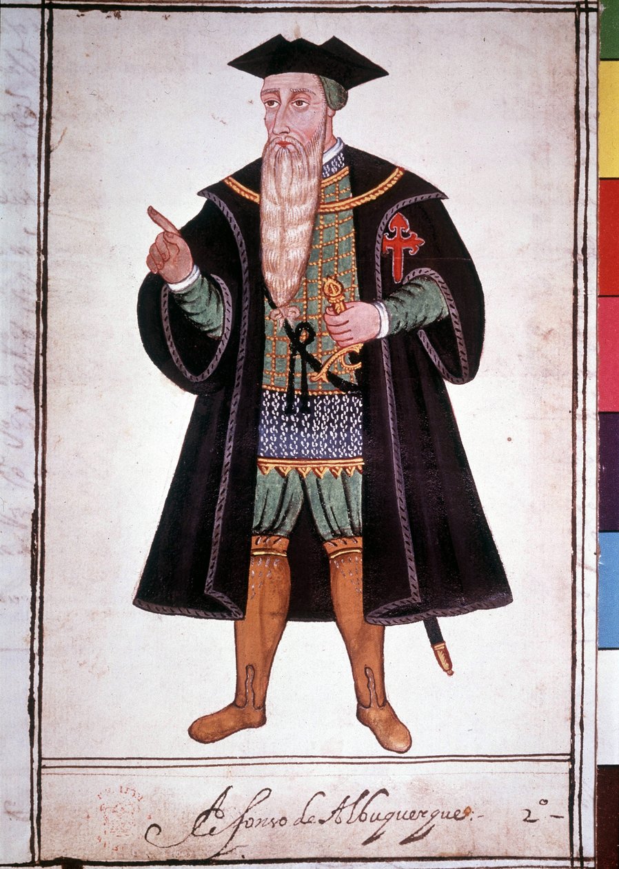 Portret Alfonsa (Alfonso lub Afonso) autorstwa Albuquerque (1453-1515). Rękopis portugalski z XV wieku. autorstwa School Portuguese