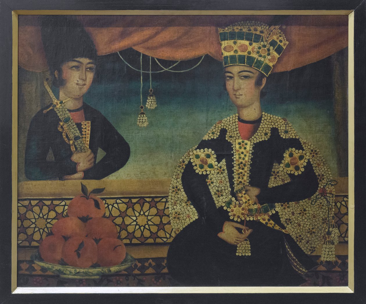 Książę Qajar, prawdopodobnie Mohammad Sadgeh (olej na płótnie) autorstwa School Qajar