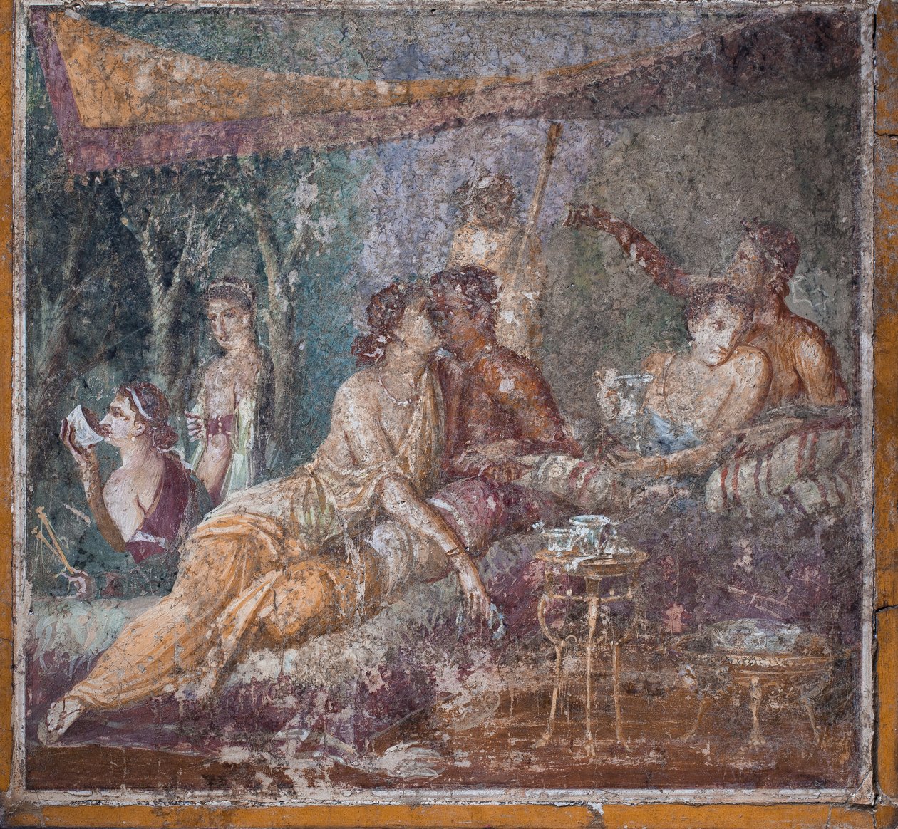 Scena bankietu, Pompeje autorstwa School Roman