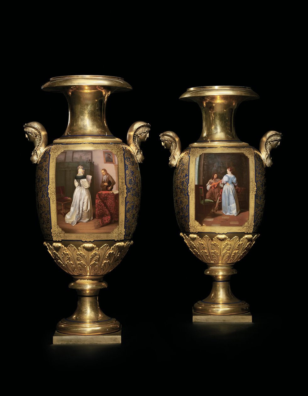 Para dwuuchwytowych waz, Cesarska Fabryka Porcelany, Sankt Petersburg autorstwa School Russian