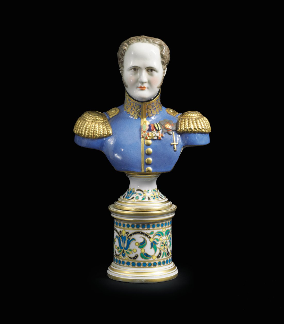 Porcelanowe popiersie cesarza Aleksandra I, ok. 1900 r. 1825-1850 (porcelana) autorstwa School Russian
