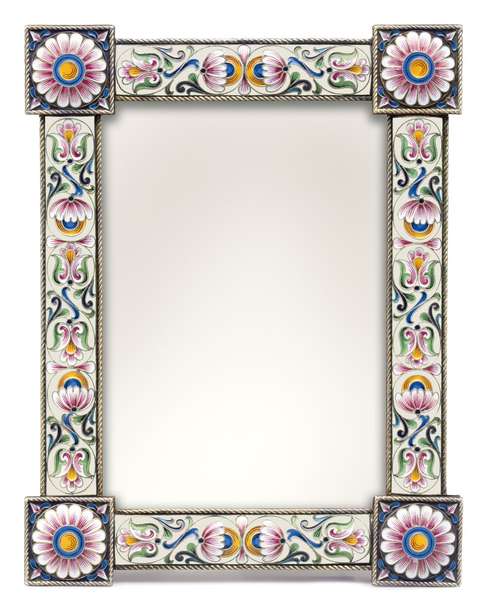 Posrebrzana i emaliowana ramka cloisonne, ok. 1900 r. 1900 (srebro złocone, emalia cloisonne) autorstwa School Russian
