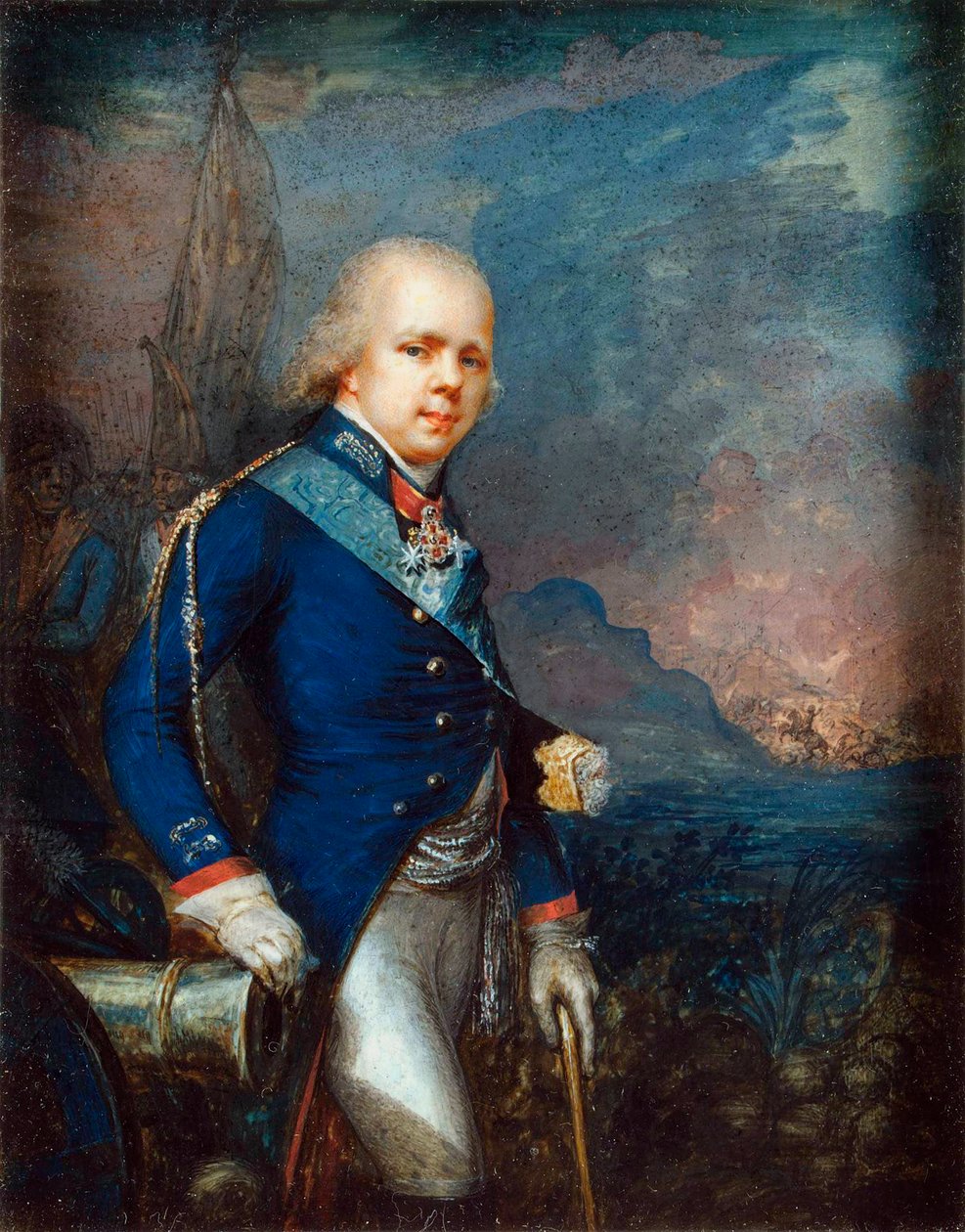 Constantin Pavlovitch de Russie - Portret wielkiego księcia Konstantyna Pawłowicza Rosji (1779-1831) przed bitwą pod Novi par Anonymous autorstwa School Russian