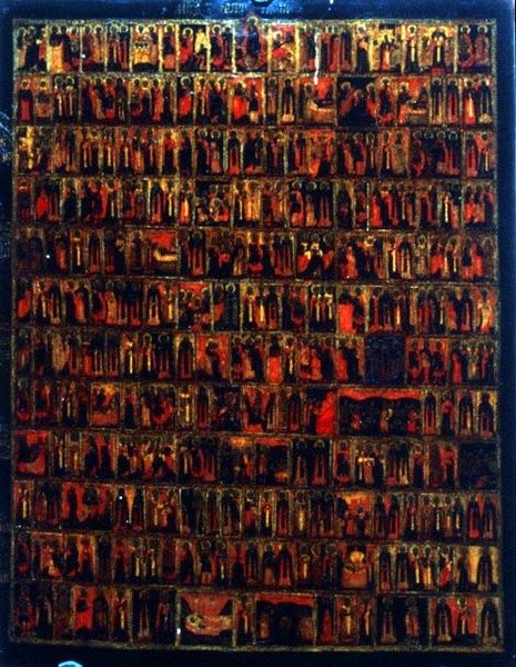 Menologia od marca do sierpnia, szkoła moskiewska (tempera na panelu) autorstwa School Russian