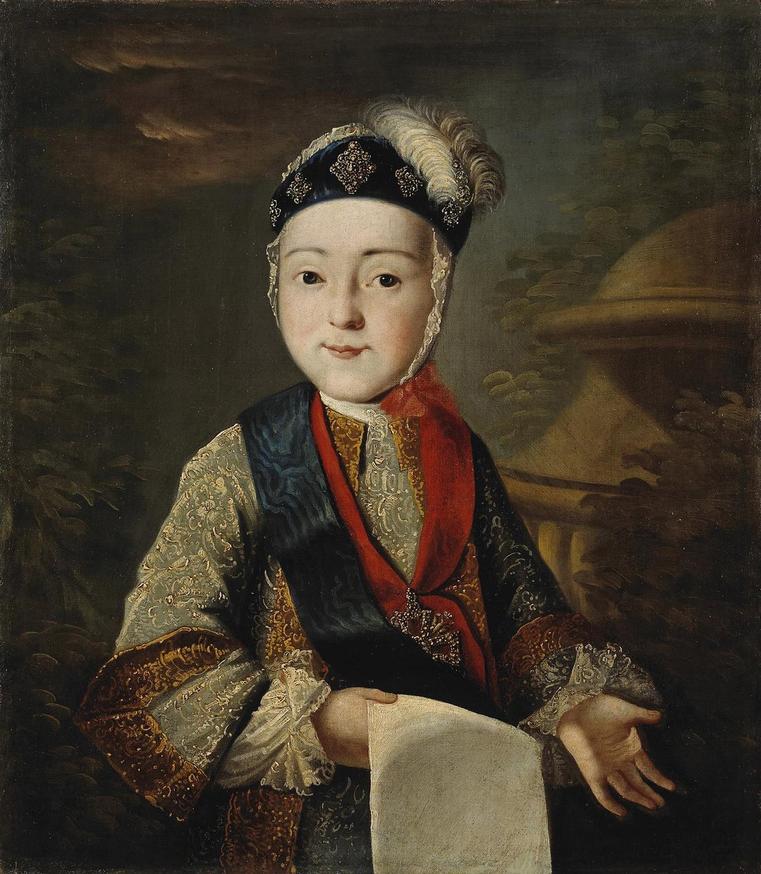 Piotr III Rosji - Portret Wielkiego Księcia Piotra III. (1728-1762) jako Dziecko na równi z Anonimem autorstwa School Russian