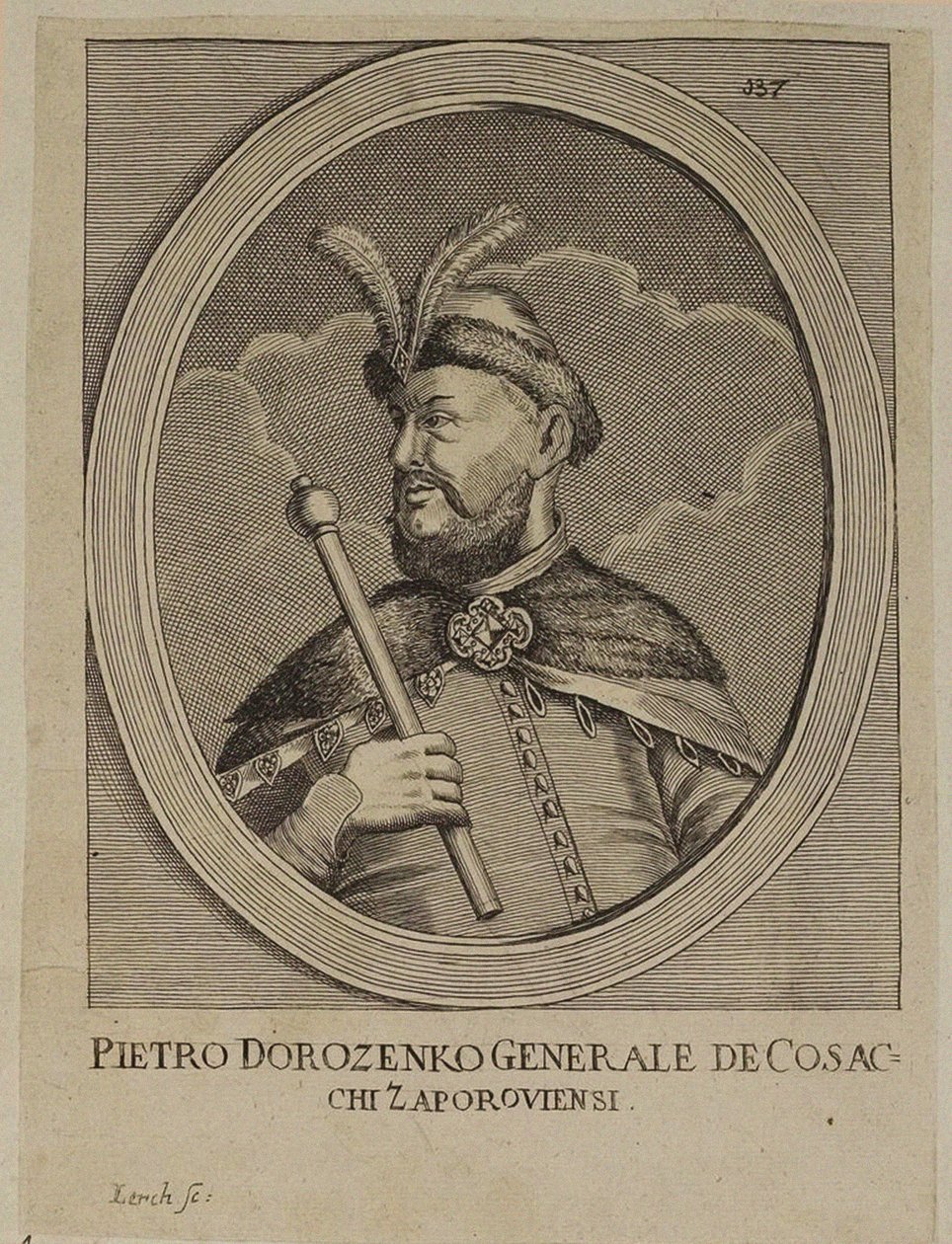 Petro Dorofeevich Doroszenko, Netman prawobrzeżnej Ukrainy (rycina) autorstwa School Russian