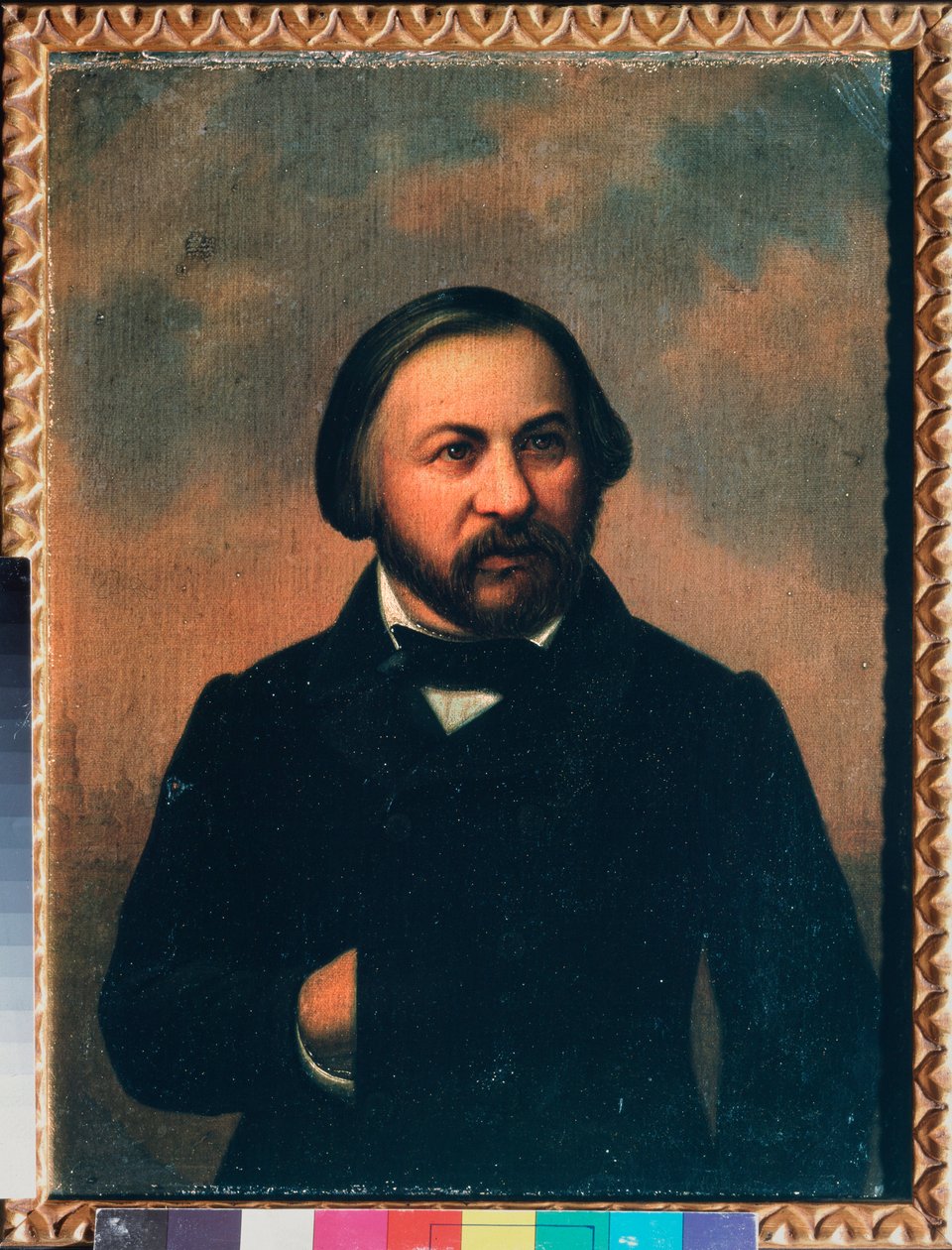 Portret kompozytora Michaiła I Glinki (1804-1857) - Portret kompozytora Michaiła I Glinki - Malarstwo anonimowe, olej na płótnie, ok. 1850 - Sztuka rosyjska XIX wieku - Muzeum Pamięci Puszkina, Sankt Petersburg autorstwa School Russian