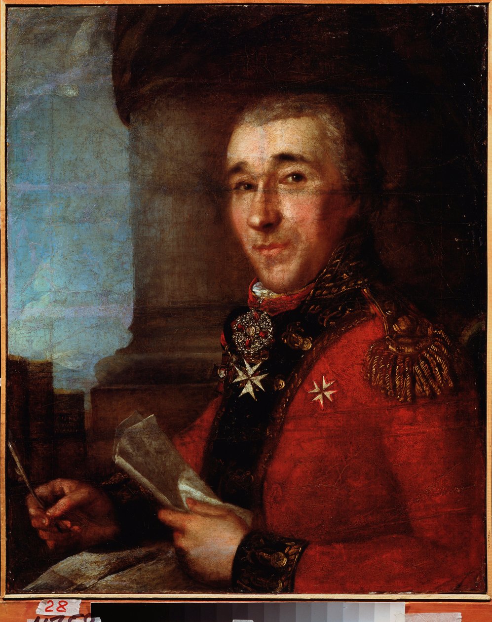 Portret generała hrabiego Aleksieja Arakczejewa (Alexis Arakcheiev) (Arakcheev) (1769-1834). Obraz rosyjskiego mistrza, olej na płótnie, koniec XVIII wieku. Muzeum Sztuki Dalekiego Wschodu, Chabarowsk (Rosja). autorstwa School Russian
