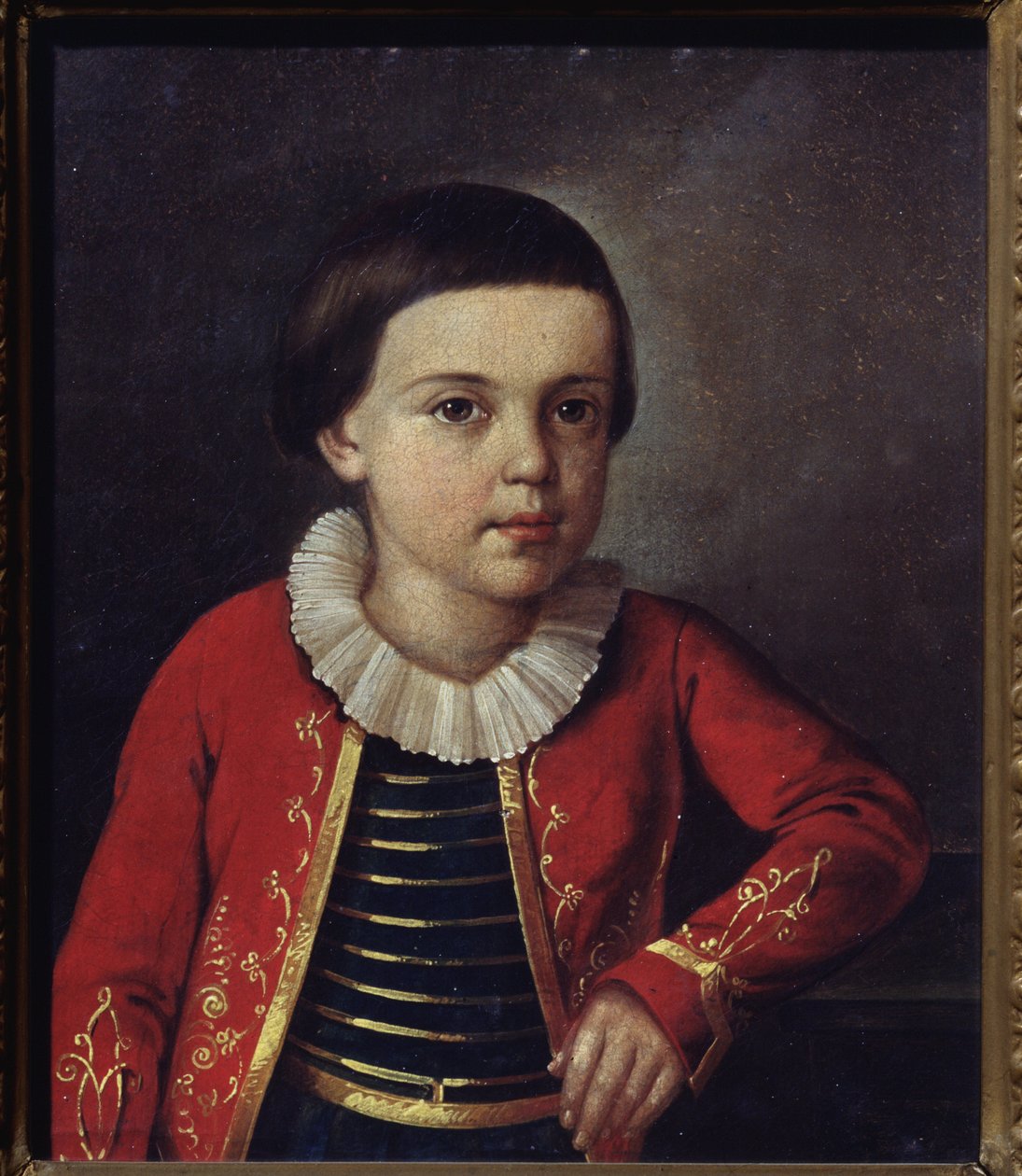 Portret poety Michaiła Lermontowa (1814-1841), dziecko. Obraz rosyjskiego mistrza, olej na płótnie autorstwa School Russian