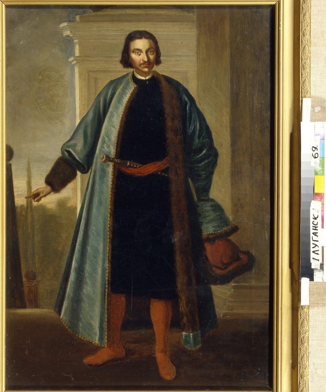Portret księcia Anikity Iwanowicza Repnina (1668-1726). (Portret księcia A. I. Repnina). Rosyjski żołnierz i polityk, który wyróżnił się podczas Wielkiej Wojny Północnej (1700-1721), następnie służył jako gubernator Inflant, bliski i żarliwy autorstwa School Russian
