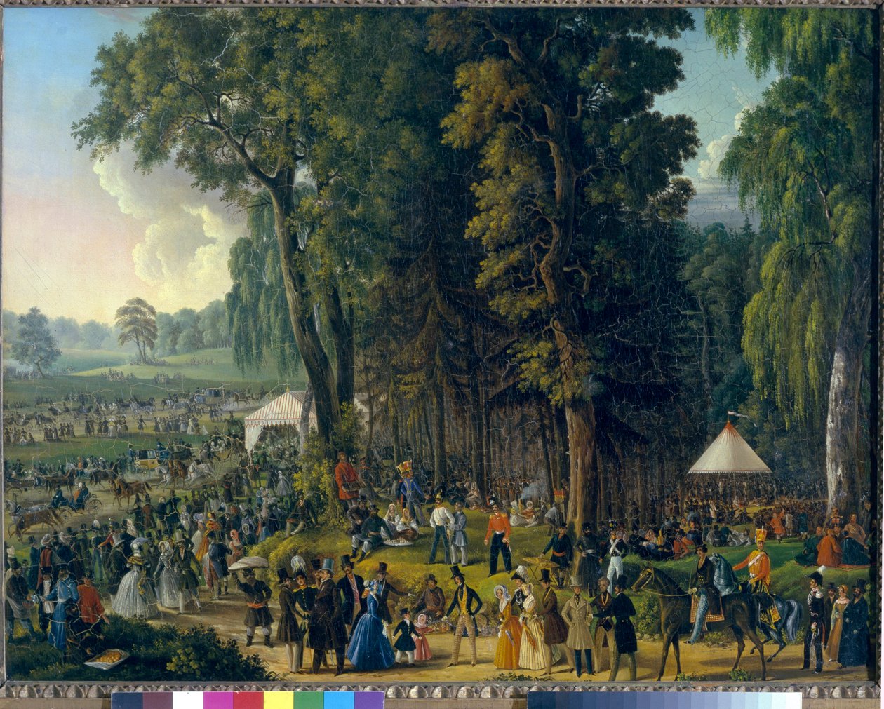 Uroczystości publiczne w Marinie Rocha w Moskwie. Malarstwo anonimowe, olej na płótnie, ok. 1840 r. Sztuka rosyjska autorstwa School Russian