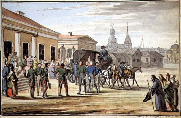 Rosyjscy żołnierze przybywają do Krasnoy autorstwa School Russian