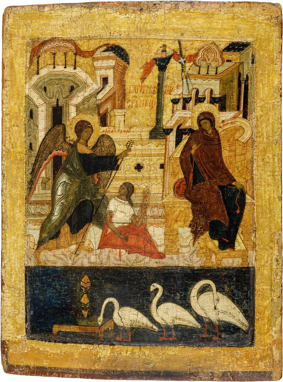 Ikona rosyjska: Zwiastowanie. Tempera na desce, połowa XVI w., Muzeum Historii i Sztuki, Suzdal autorstwa School Russian