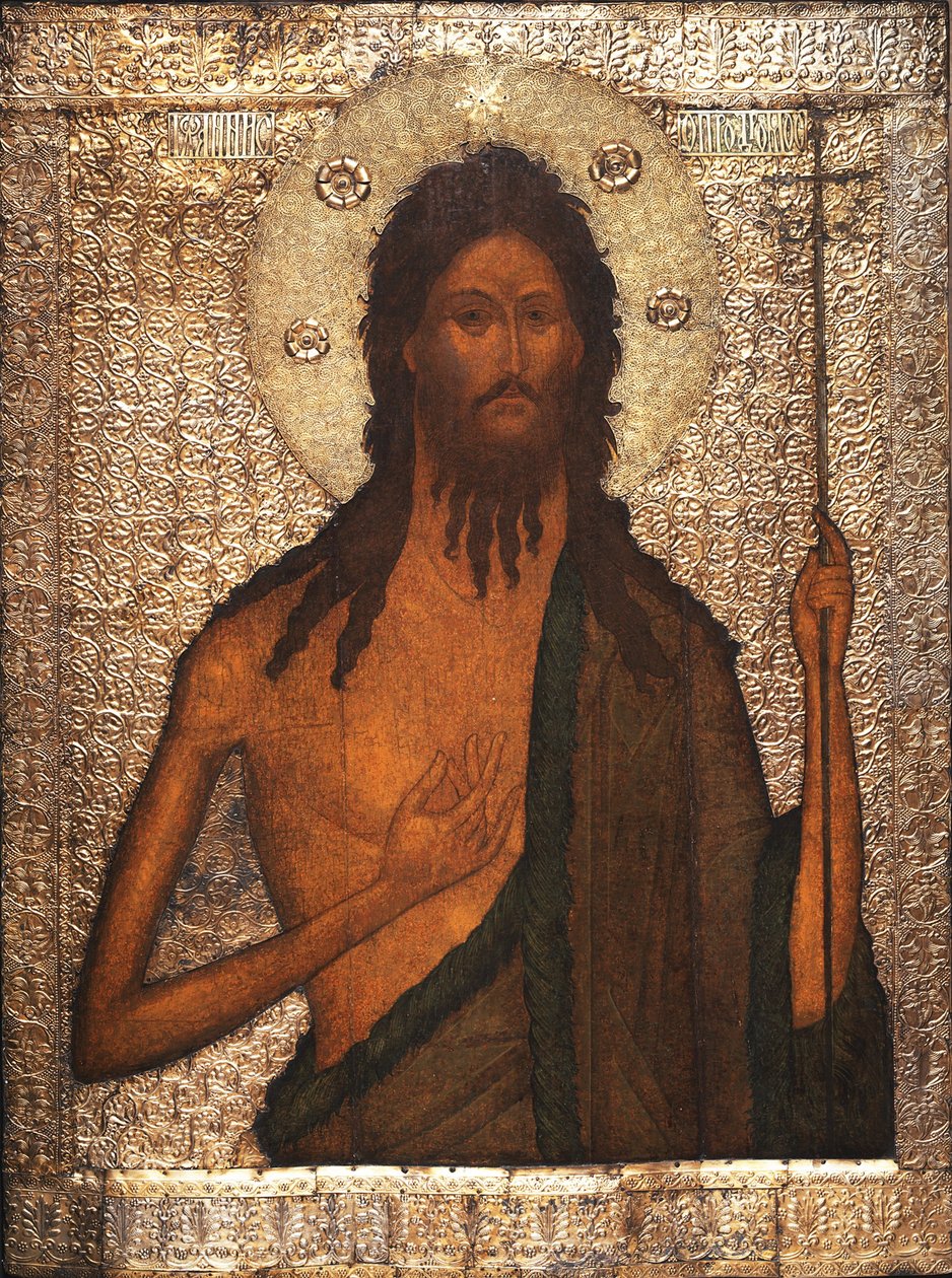 Św. Jan Chrzciciel par. Ikona rosyjska 1560 - Tempera na panelu autorstwa School Russian