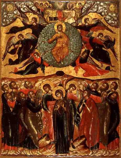 Wniebowstąpienie Chrystusa, z kościoła proroka Eliasza, Jarosław, Rosja, 2. połowa XVII w. (tempera na desce) autorstwa School Russian
