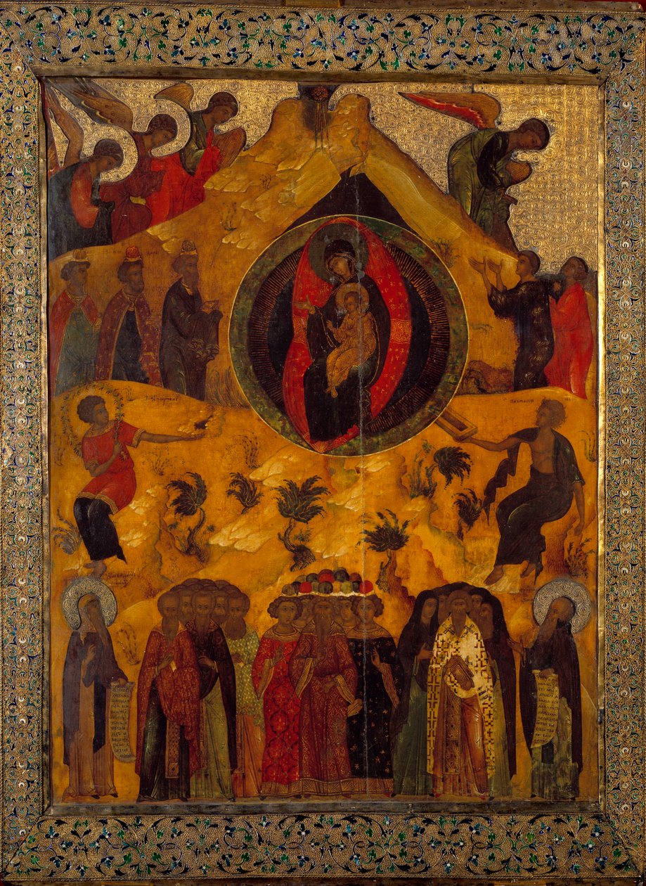 Zgromadzenie Matki Boskiej Ikony Rosyjskiej z 1560 r. Rosja, Monastere Solonsky autorstwa School Russian