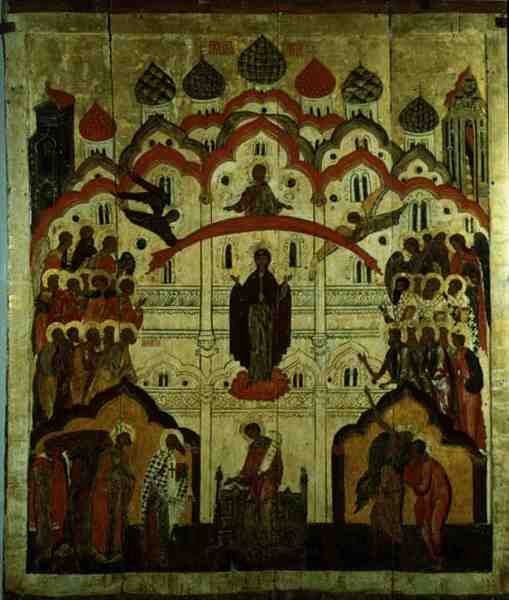 Wstawiennictwo, z kościoła wstawienniczego w Karelii (tempera na panelu) autorstwa School Russian