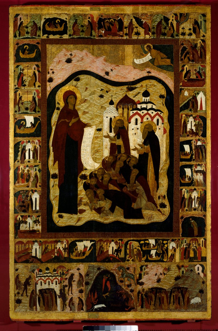 Dziewica Bogoliubowa Rosyjska ikona z XVI wieku. Rosja. Monaster Solonsky. autorstwa School Russian