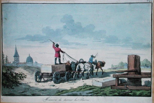Transport kamienia do wykorzystania w budownictwie autorstwa School Russian