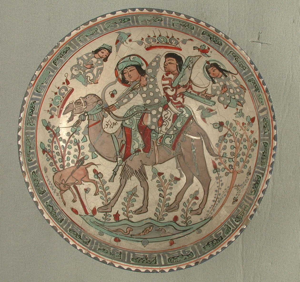 Miska ze sceną polowania z opowieści o Bahram Gur i Azadeh autorstwa School Sasanian