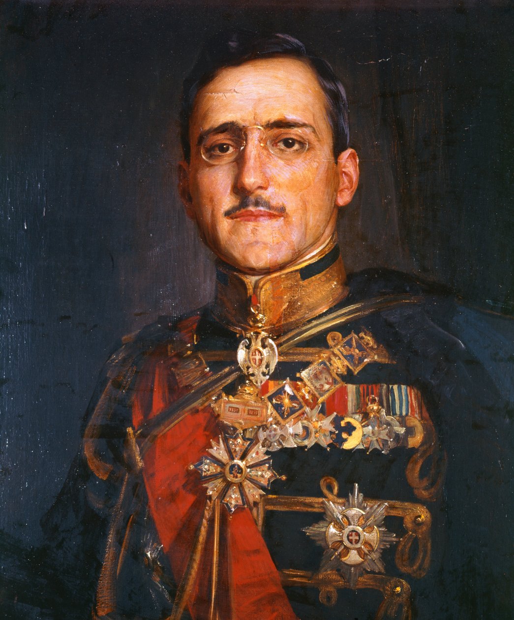 Król Jugosławii Aleksander I (olej na płótnie) autorstwa School Serbian