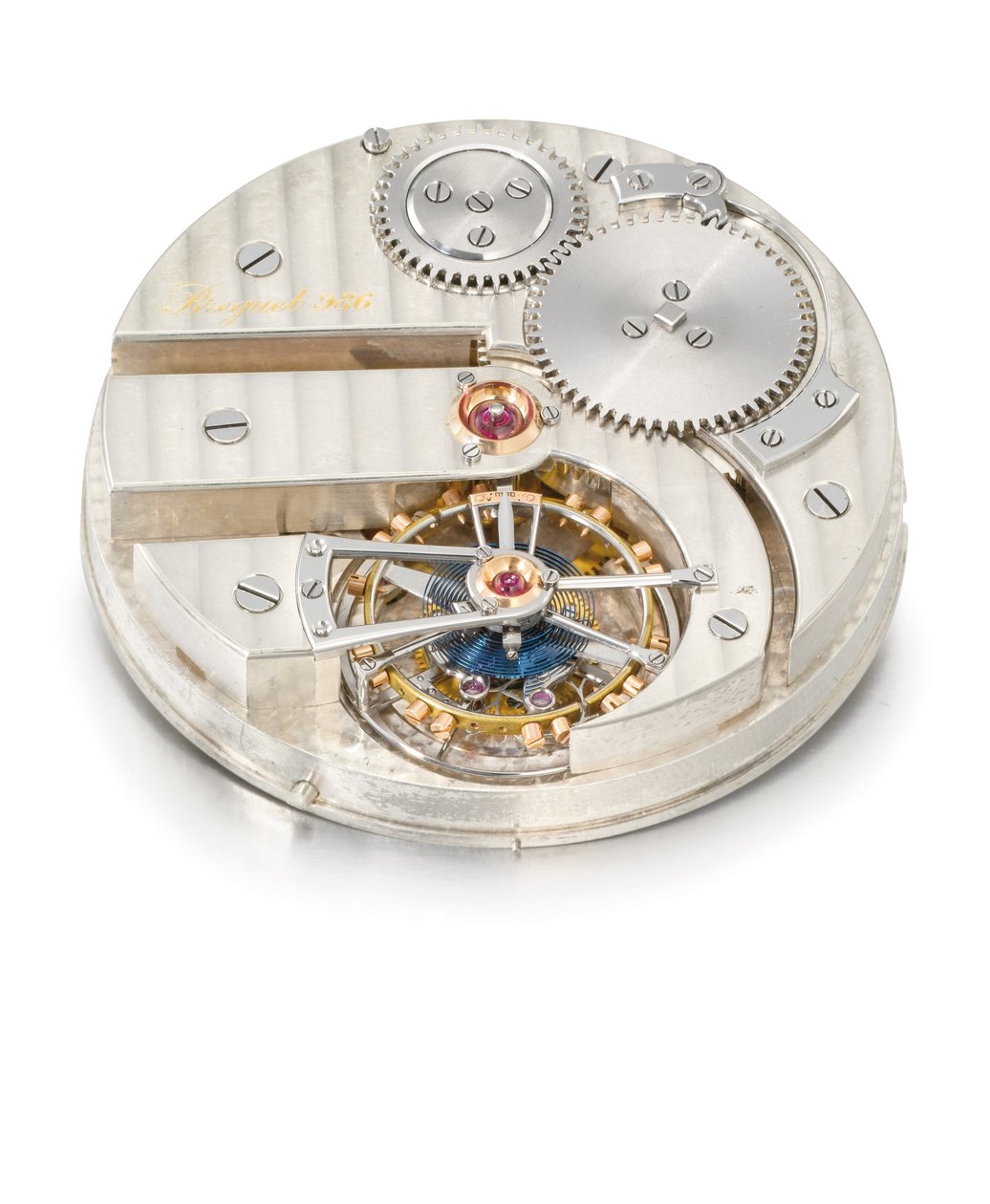 Jednominutowy zegarek z otwartym tourbillonem bez klucza, Breguet no. 986 (szkło i metal) (patrz również 1127360) autorstwa Swiss School