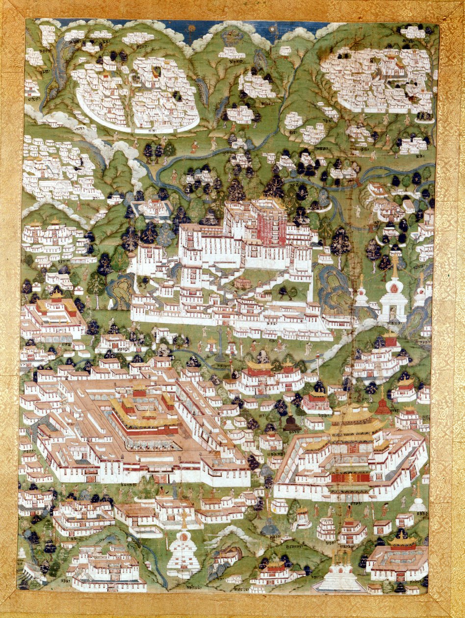 Przedstawicielstwo miasta Lhasa, tybetańska Thai-Ka, Muzeum Guimet, Paryż autorstwa School Tibetan