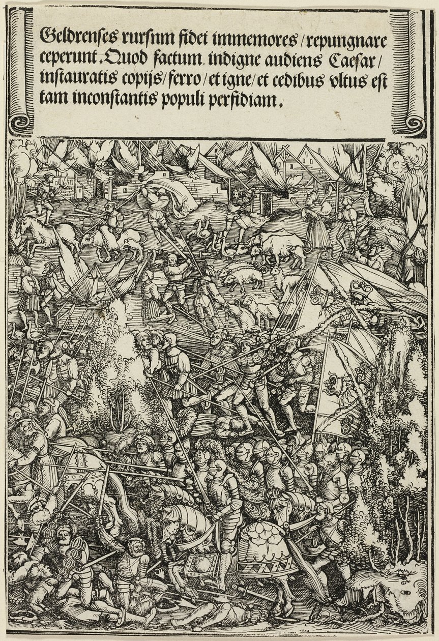 Druga wojna w Gueldres, z Łuku Triumfalnego Maksymiliana I autorstwa School of Albrecht Dürer