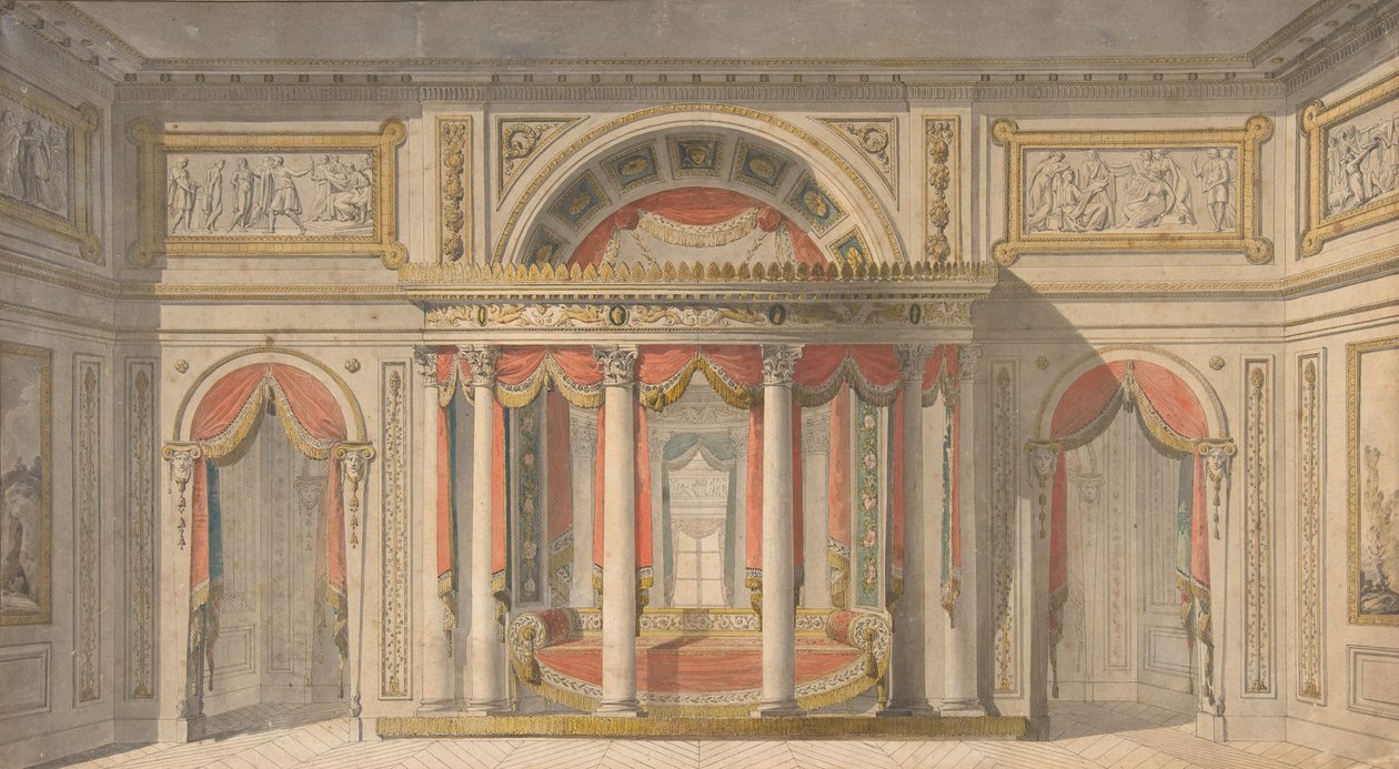 Projekt sypialni, 1785-1838. autorstwa School of Charles Percier